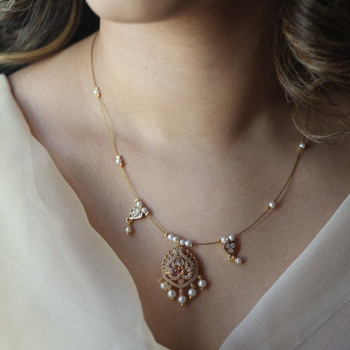 Heritage gold plated invisible necklace IN1216