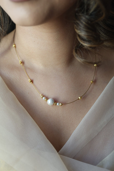 Heritage gold plated invisible necklace IN1013