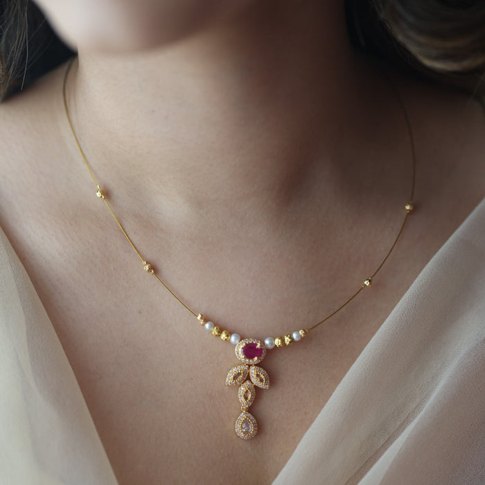 Heritage gold plated invisible necklace IN1011