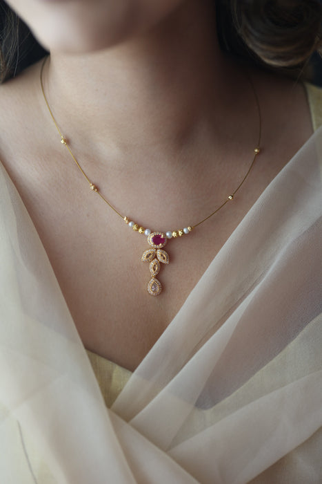 Heritage gold plated invisible necklace IN1011