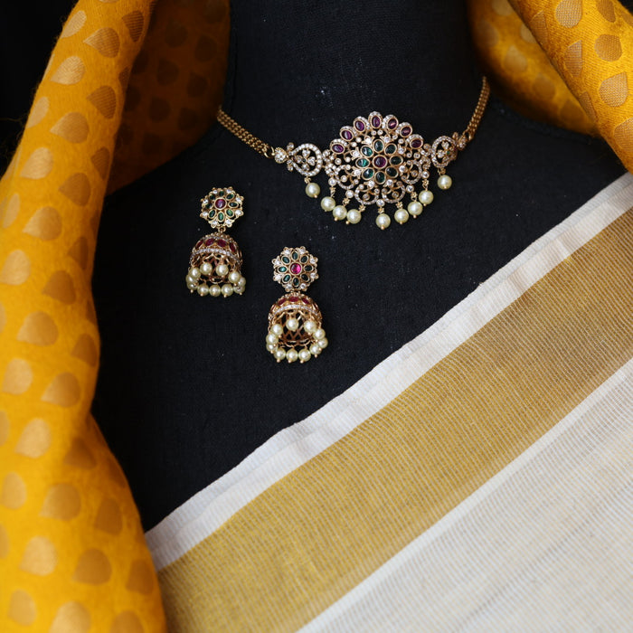 Antique choker necklace and earrings CCB174899