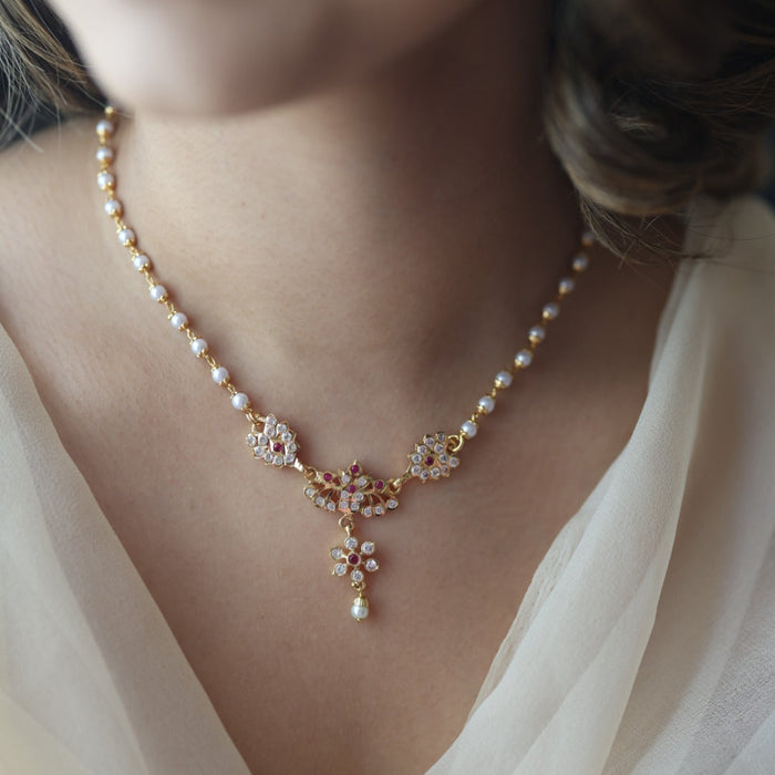 Heritage gold plated choker short necklace H2711