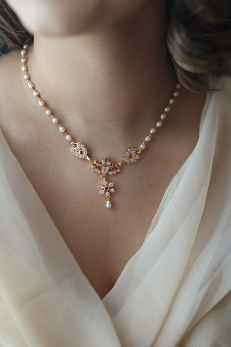 Heritage gold plated choker short necklace H2711