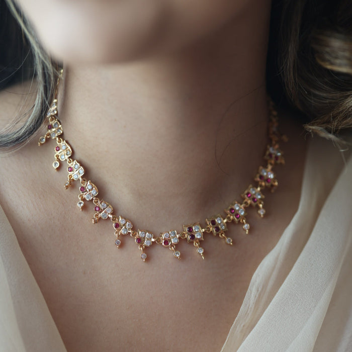 Heritage gold plated choker short necklace H2187