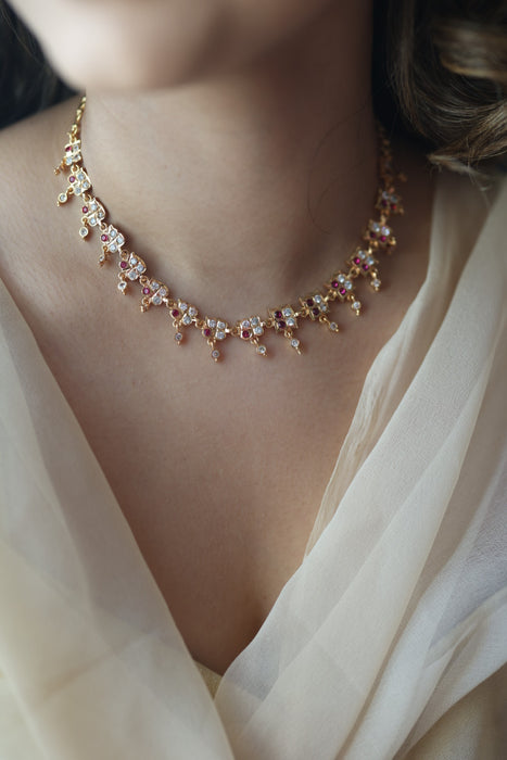 Heritage gold plated choker short necklace H2187