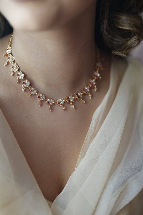 Heritage gold plated choker short necklace H2187