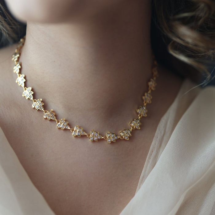 Heritage gold plated short necklace H0923