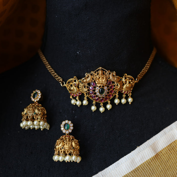 Antique choker necklace and earrings CCB17434