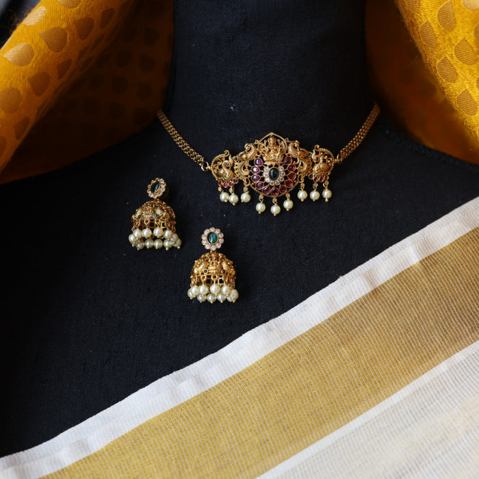 Antique choker necklace and earrings CCB17434