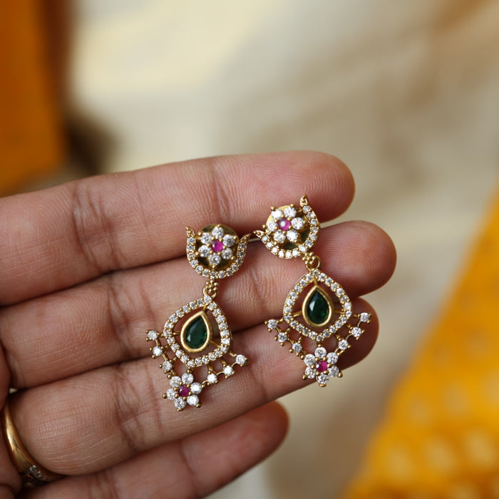 Antique  multi stone short necklace with earrings TTS42455