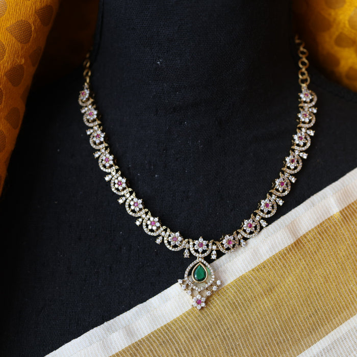 Antique  multi stone short necklace with earrings TTS42455