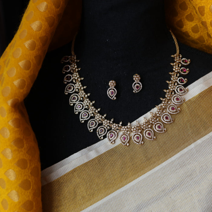 Antique mango short necklace with earrings S1B1681