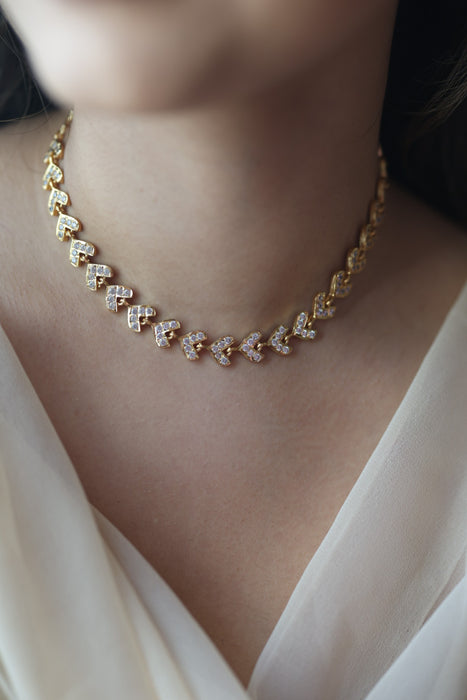 Heritage gold plated choker short necklace H2175