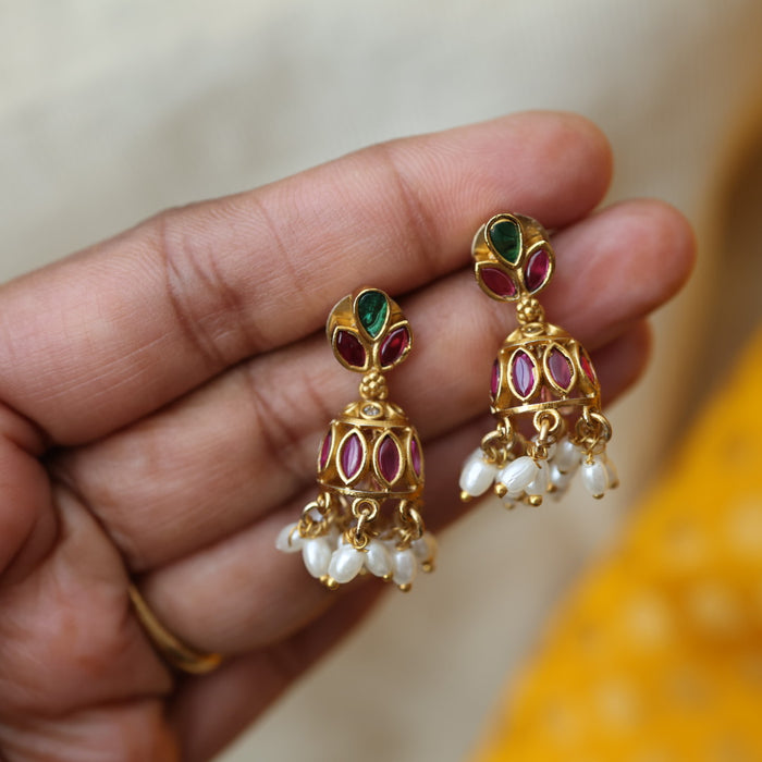 Antique short necklace with earrings TTS4678