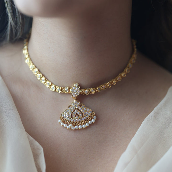 Heritage gold plated short necklace H1222