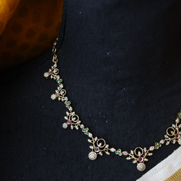 Antique short necklace with earrings TTS47889