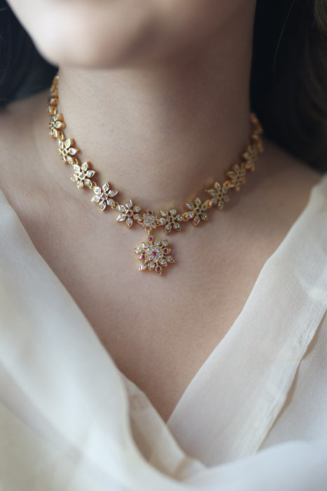 Heritage gold plated choker short necklace H289