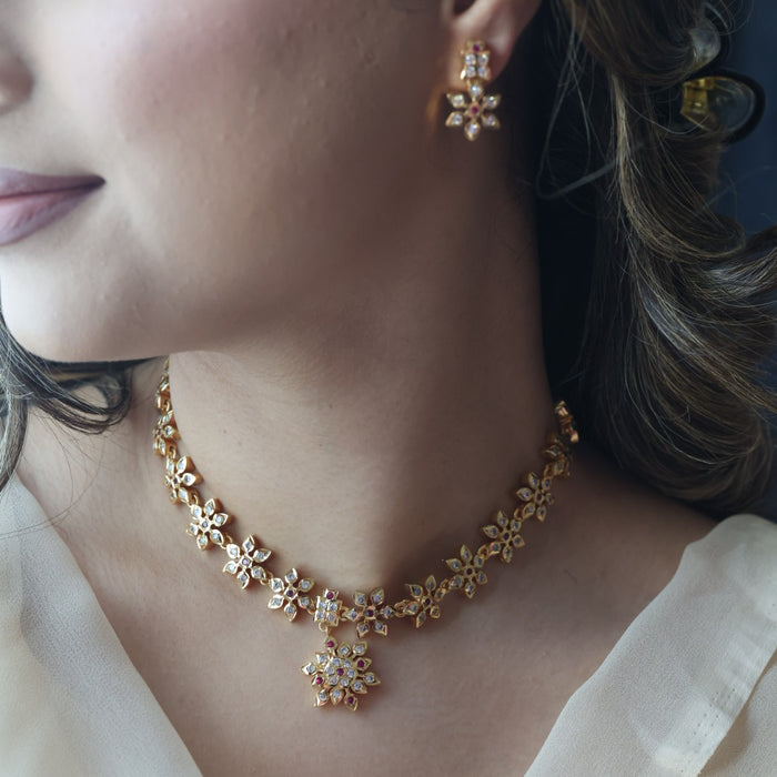 Heritage gold plated choker short necklace H289