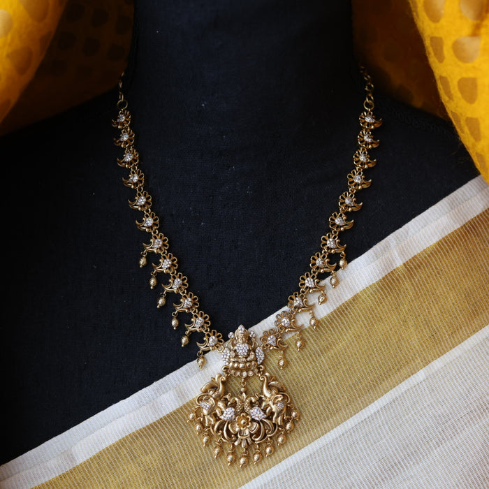 Antique white stone short necklace with earrings TTS43544