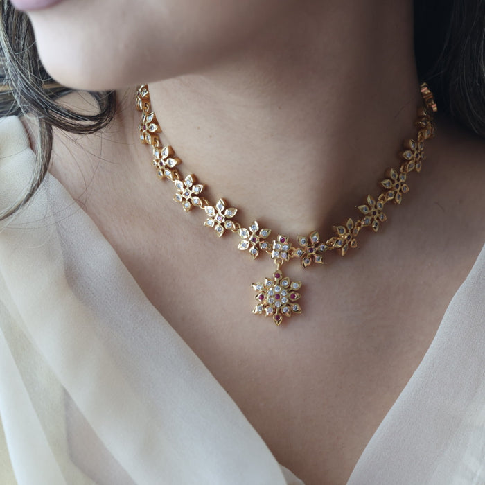 Heritage gold plated choker short necklace H289