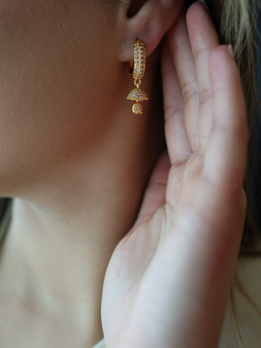 Antique white stone drop earrings AD221