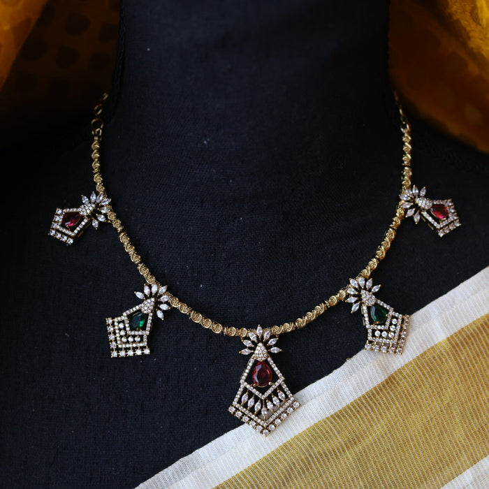 Antique multi stone short necklace and earrings TTS4367