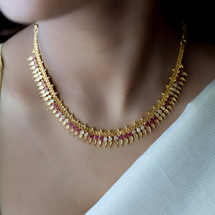 Heritage gold plated short necklace H9022
