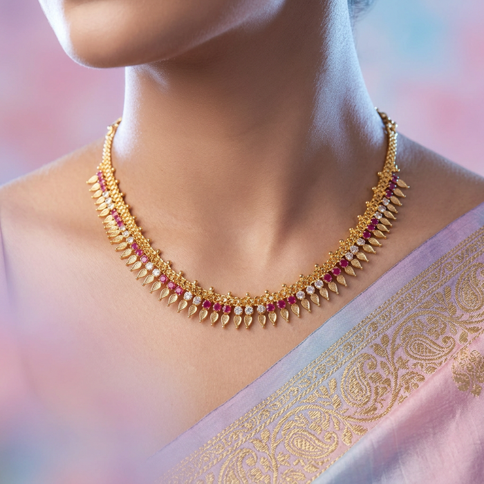 Heritage gold plated short necklace H9022