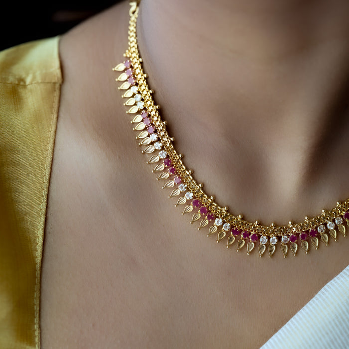 Heritage gold plated short necklace H9022