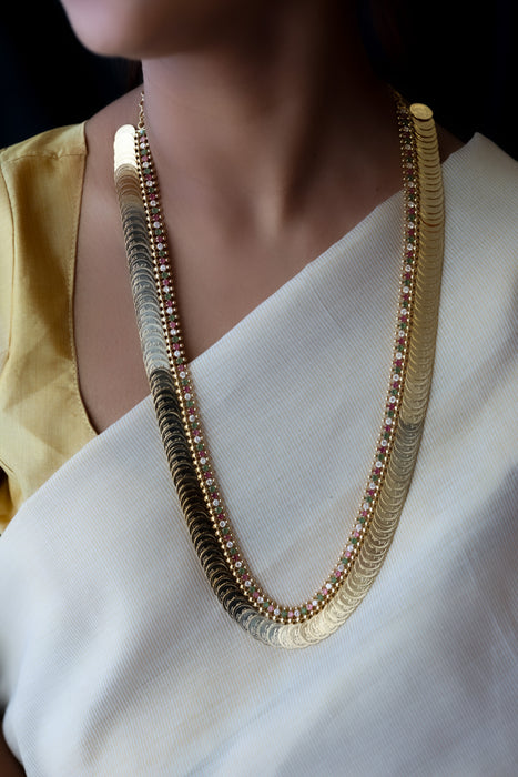 Heritage gold plated coin long necklace HL5375