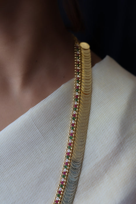 Heritage gold plated coin long necklace HL5375