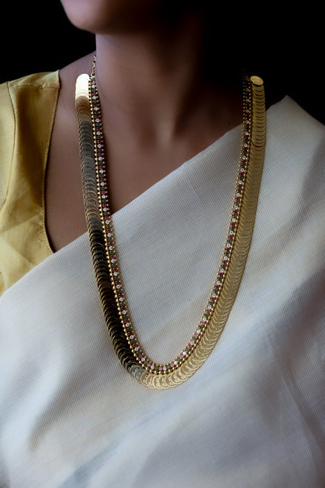 Heritage gold plated coin long necklace HL5375