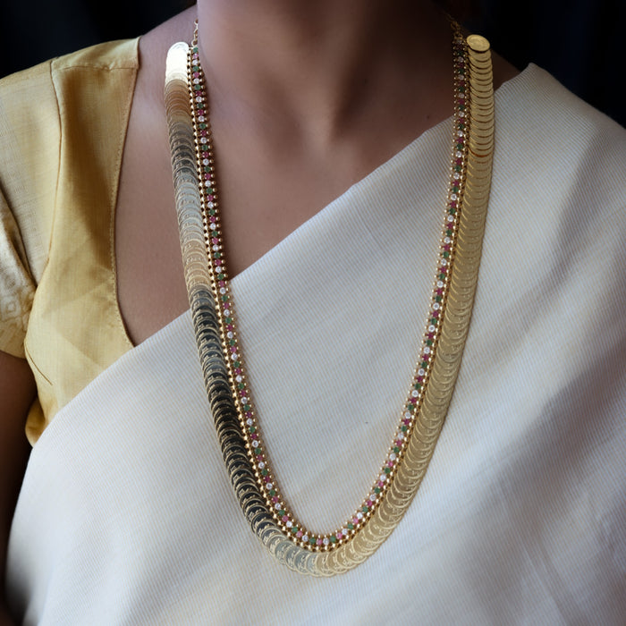Heritage gold plated coin long necklace HL5375
