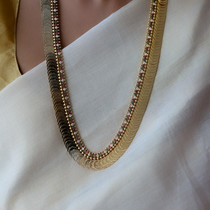Heritage gold plated coin long necklace HL5375