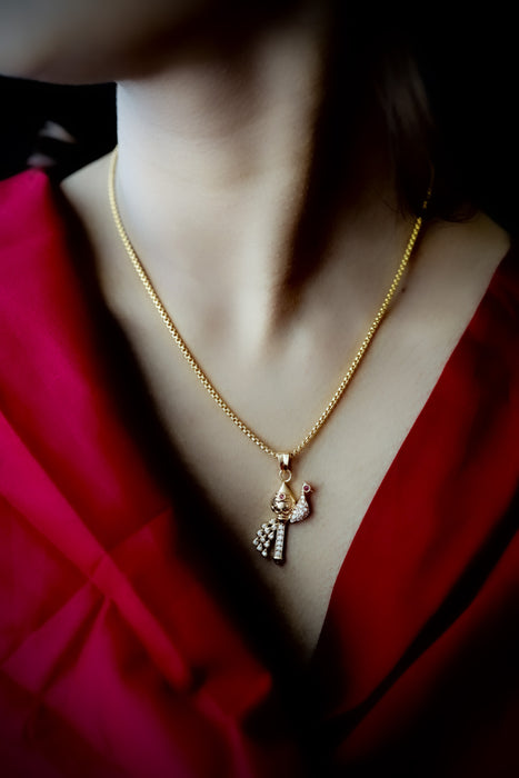 Heritage gold plated murugan om pendant with chain HC001