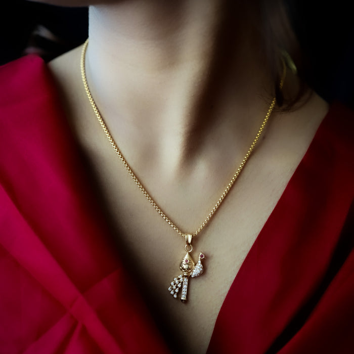 Heritage gold plated murugan om pendant with chain HC001