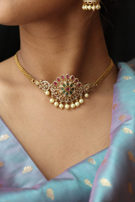 Antique choker necklace and earrings CCB174899