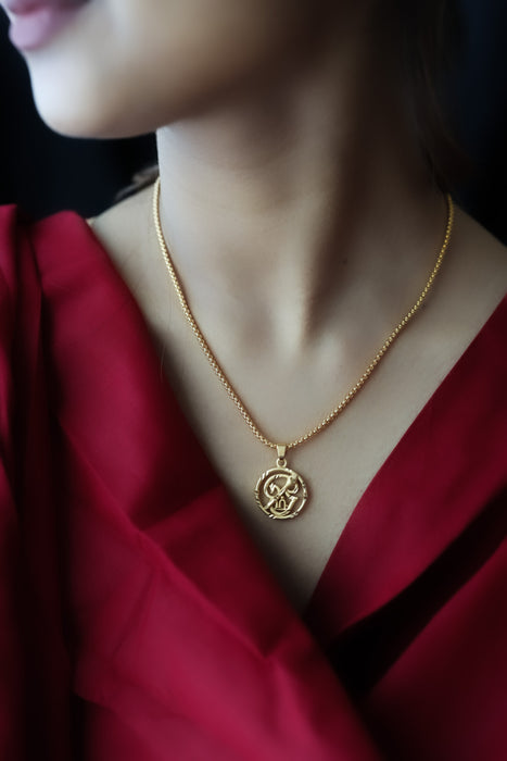 Heritage gold plated murugan om pendant with chain HC004
