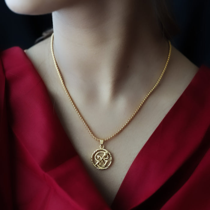 Heritage gold plated murugan om pendant with chain HC004