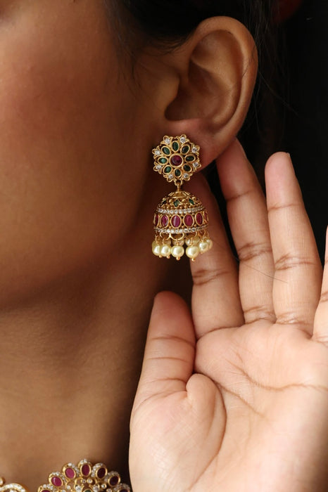 Antique choker necklace and earrings CCB174899