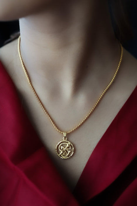 Heritage gold plated murugan om pendant with chain HC004