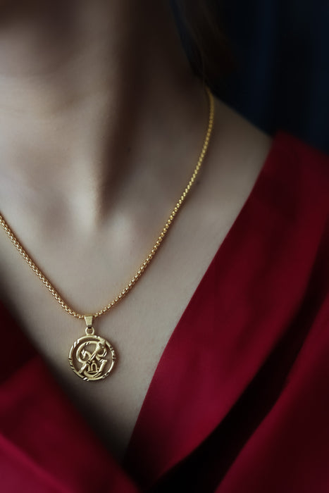 Heritage gold plated murugan om pendant with chain HC004