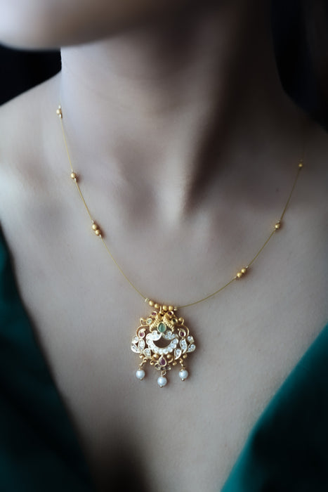 Antique invisible short necklace IN10011