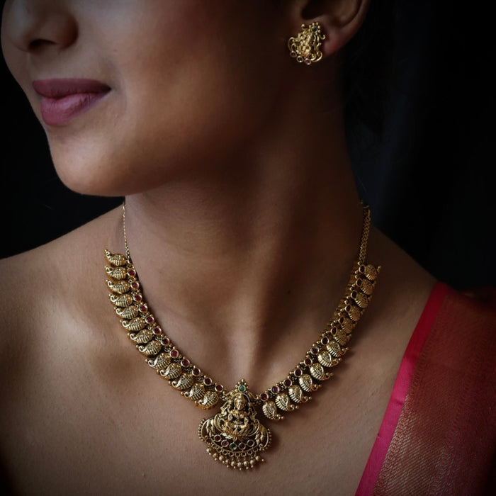 Antique mango short necklace and earrings SS102123