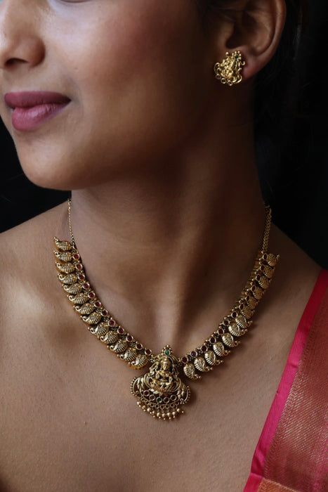 Antique mango short necklace and earrings SS102123