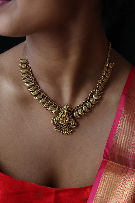Antique mango short necklace and earrings SS102123