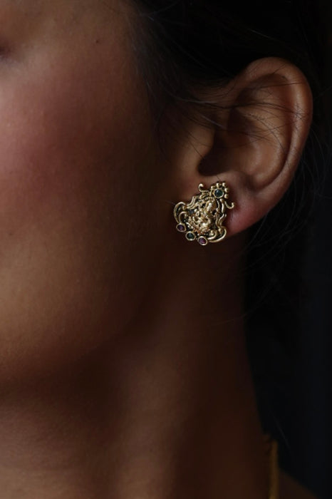 Antique mango short necklace and earrings SS102123