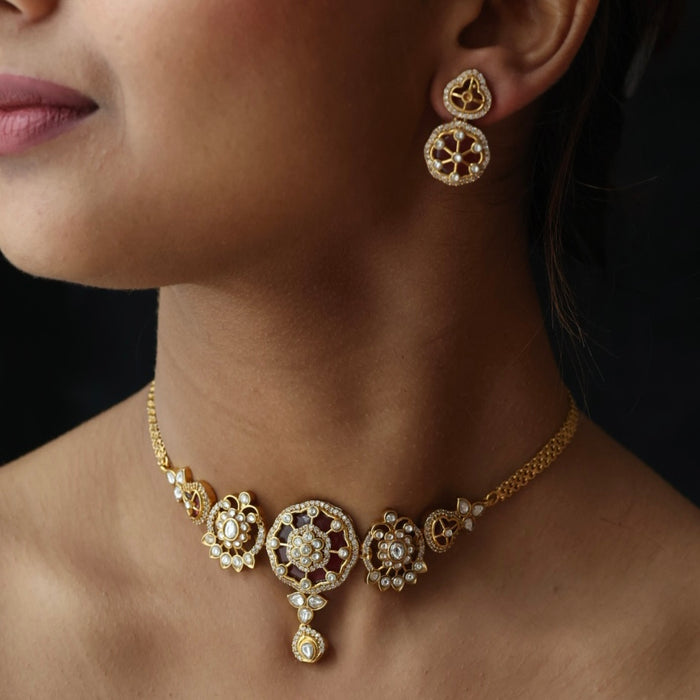 Antique choker necklace with earrings CCB13130