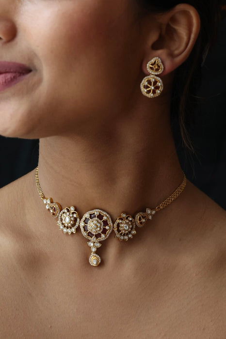 Antique choker necklace with earrings CCB13130