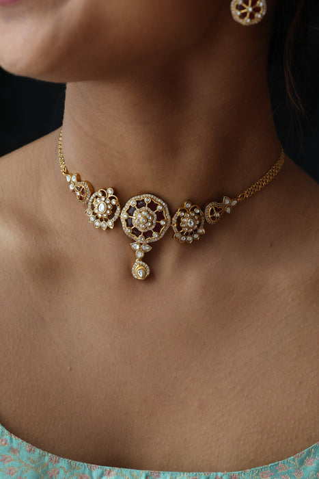 Antique choker necklace with earrings CCB13130